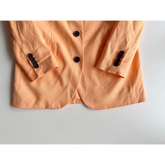 EVERLANE 80's Orange Chiffon Twill Oversized Single Breasted Blazer, Size 00 - Picture 10 of 16